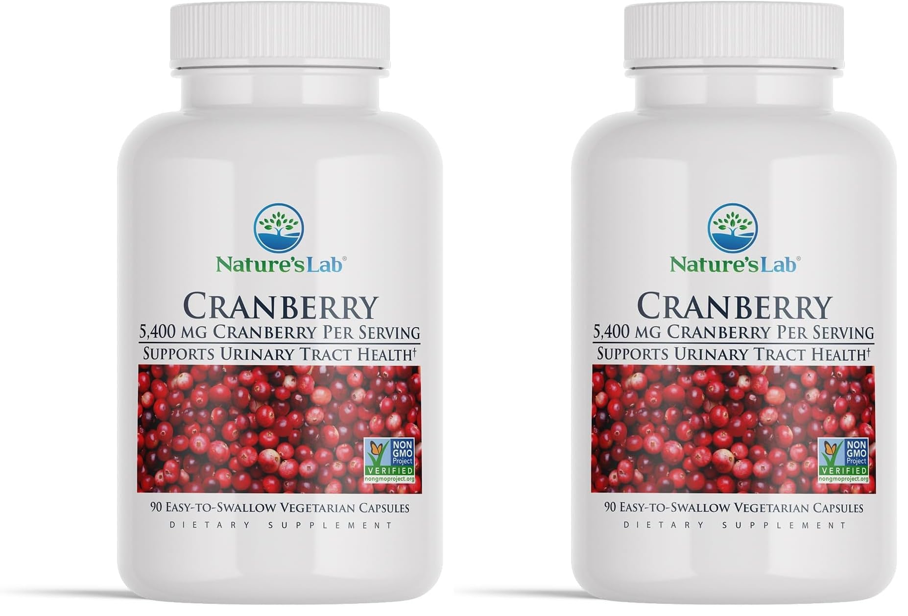 Nature's Lab Cranberry 5400mg – UTI Support | Non-GMO, Vegan, Gluten Free | 90 Capsules (3-Month) Pack of 2