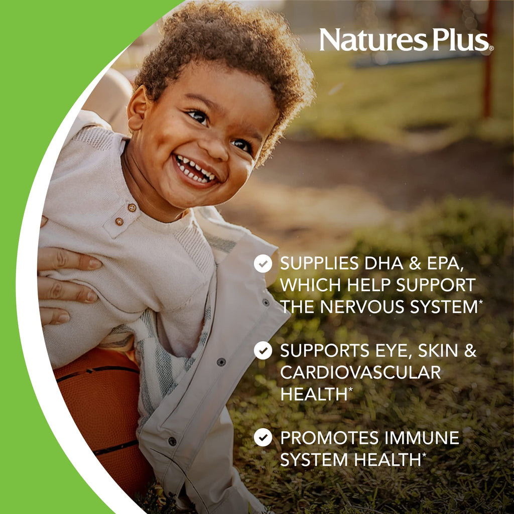 Natures Plus Animal Parade Omega 3/6/9 Junior – Lemon Flavor | 90 Softgels