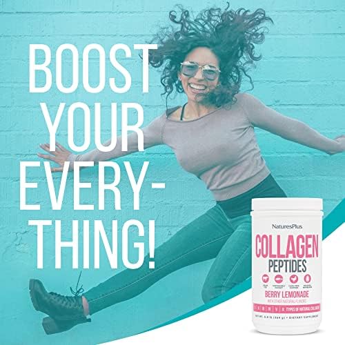 Natures Plus Collagen Peptides Berry Lemonade (0.8 lb) – Hair, Skin & Nails