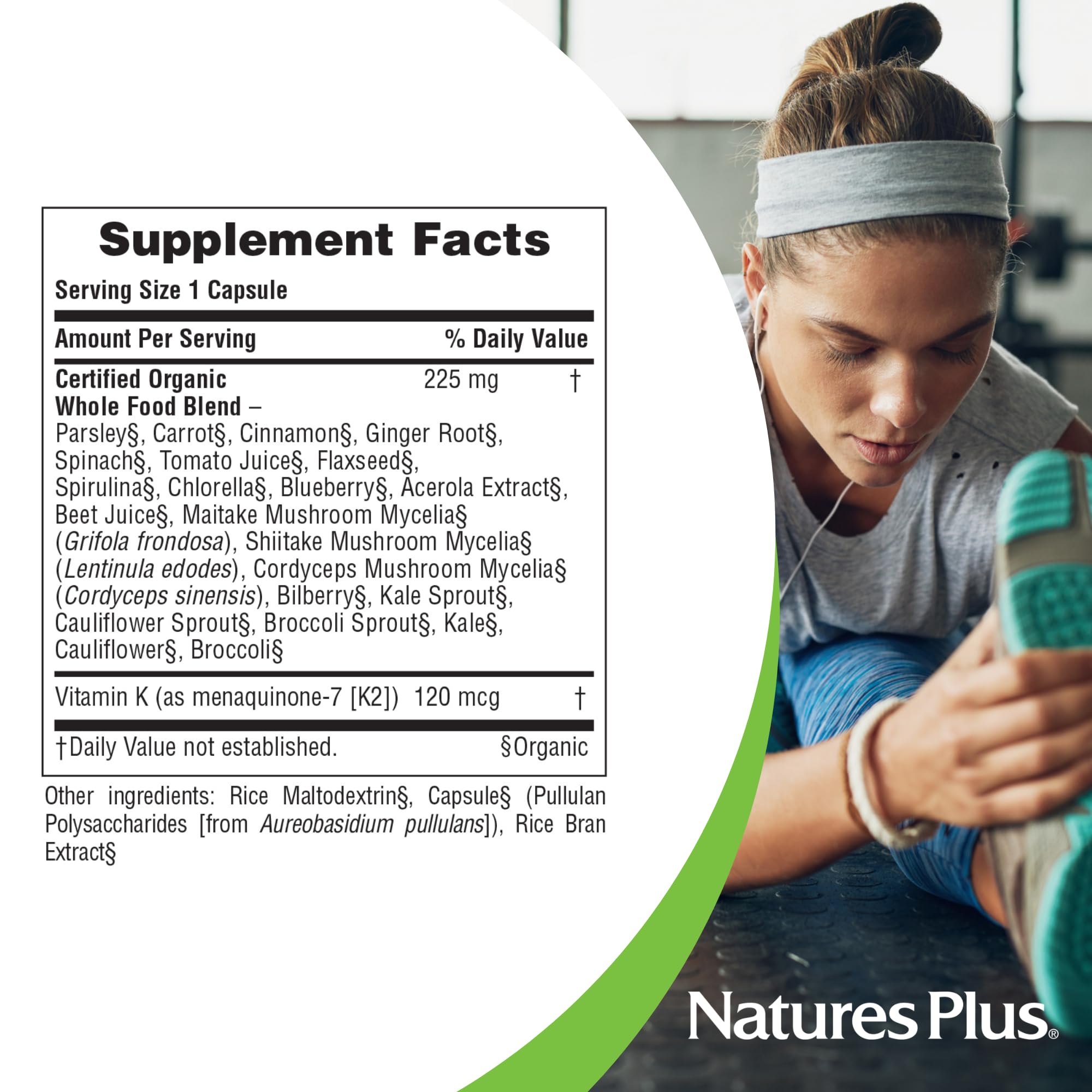 Nature's Plus Sol Garden VIT K2 120 mcg V Capsules – 60 Count