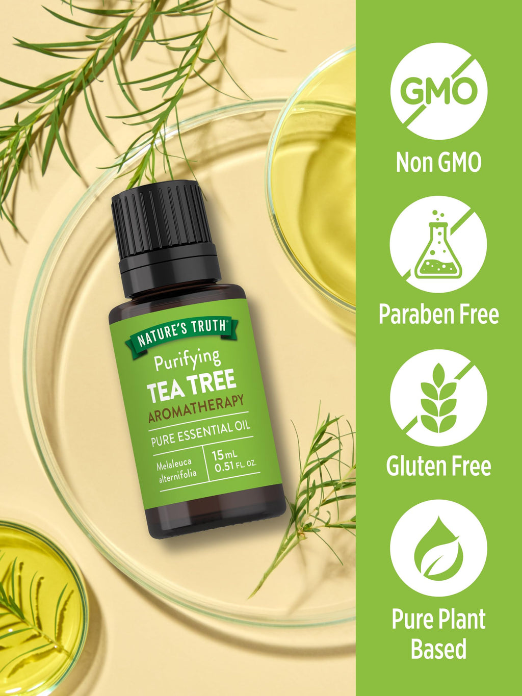 Nature's Truth Tea Tree Essential Oil 15 mL | Diffusers & Aromatherapy