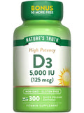 Nature's Truth Vitamin D3 5000 IU – 300 Softgels | Non-GMO, Gluten Free