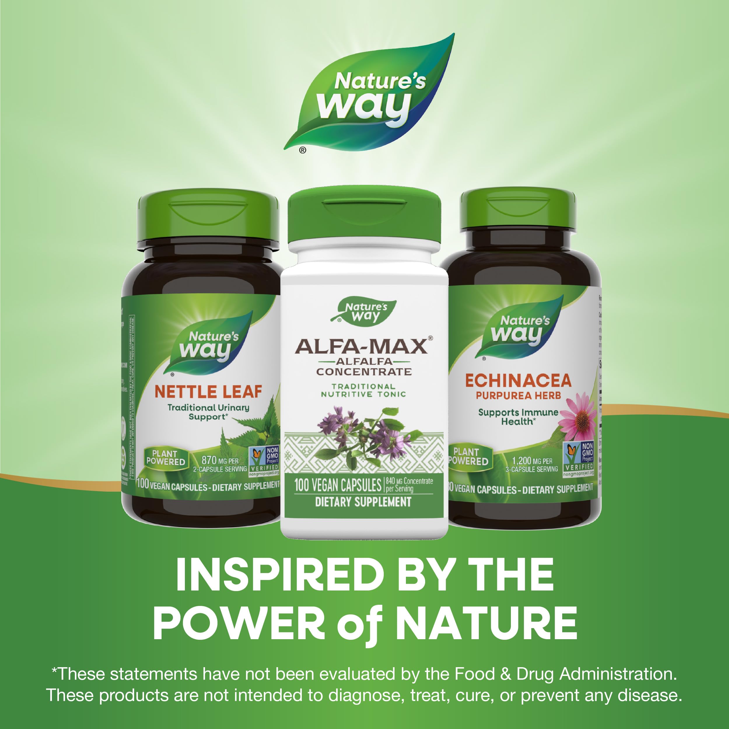 Nature's Way Alfa-Max Alfalfa Supplement | Gluten Free & Vegan | 100 Caps