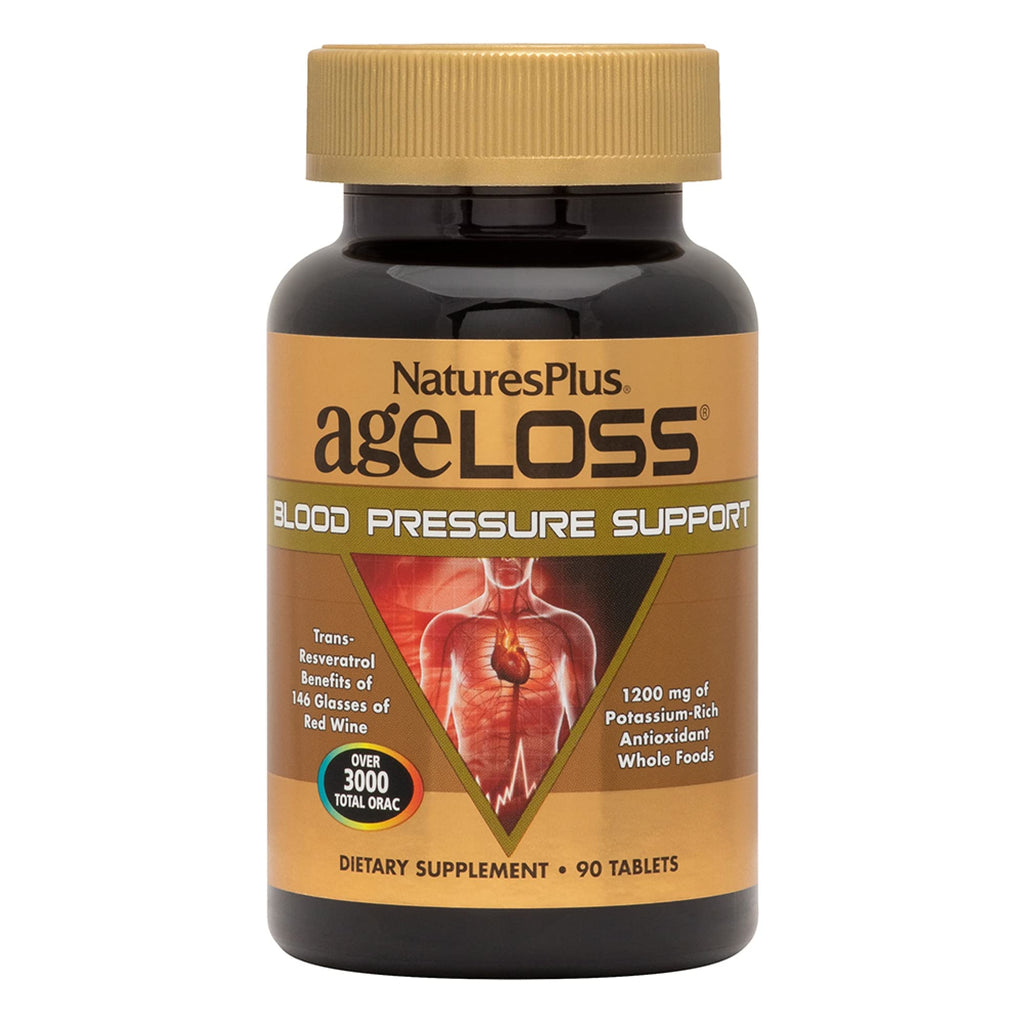 NaturesPlus AgeLoss Blood Pressure Support – 90 Tablets, Trans-Resveratrol, Whole Foods