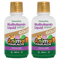 NaturesPlus Animal Parade Gold Children's Liquid Multivitamin – 2 x 16 oz, Tropical Berry, Gluten Free & Vegan, 64 Servings