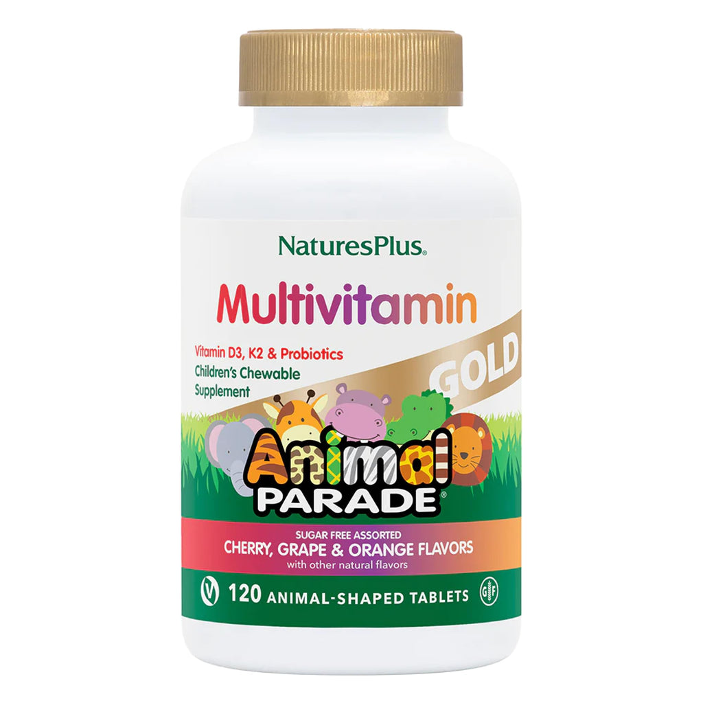 NaturesPlus Animal Parade Gold Kids Multivitamin – Vegan, Gluten Free, 180 Servings