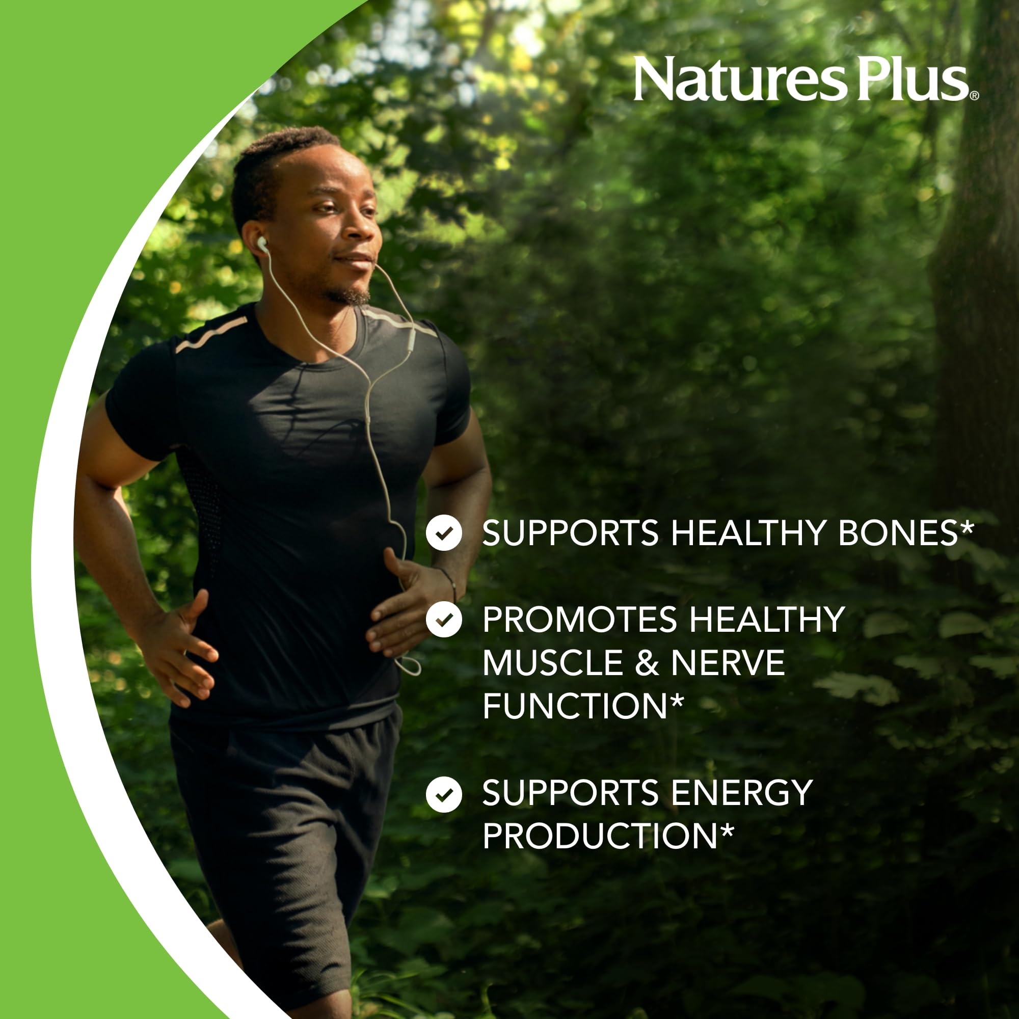 NaturesPlus Cal/Mag Citrate - 90 Vegetarian Capsules | 500 mg Calcium, 250 mg Magnesium | Bone, Muscle & Nerve Support