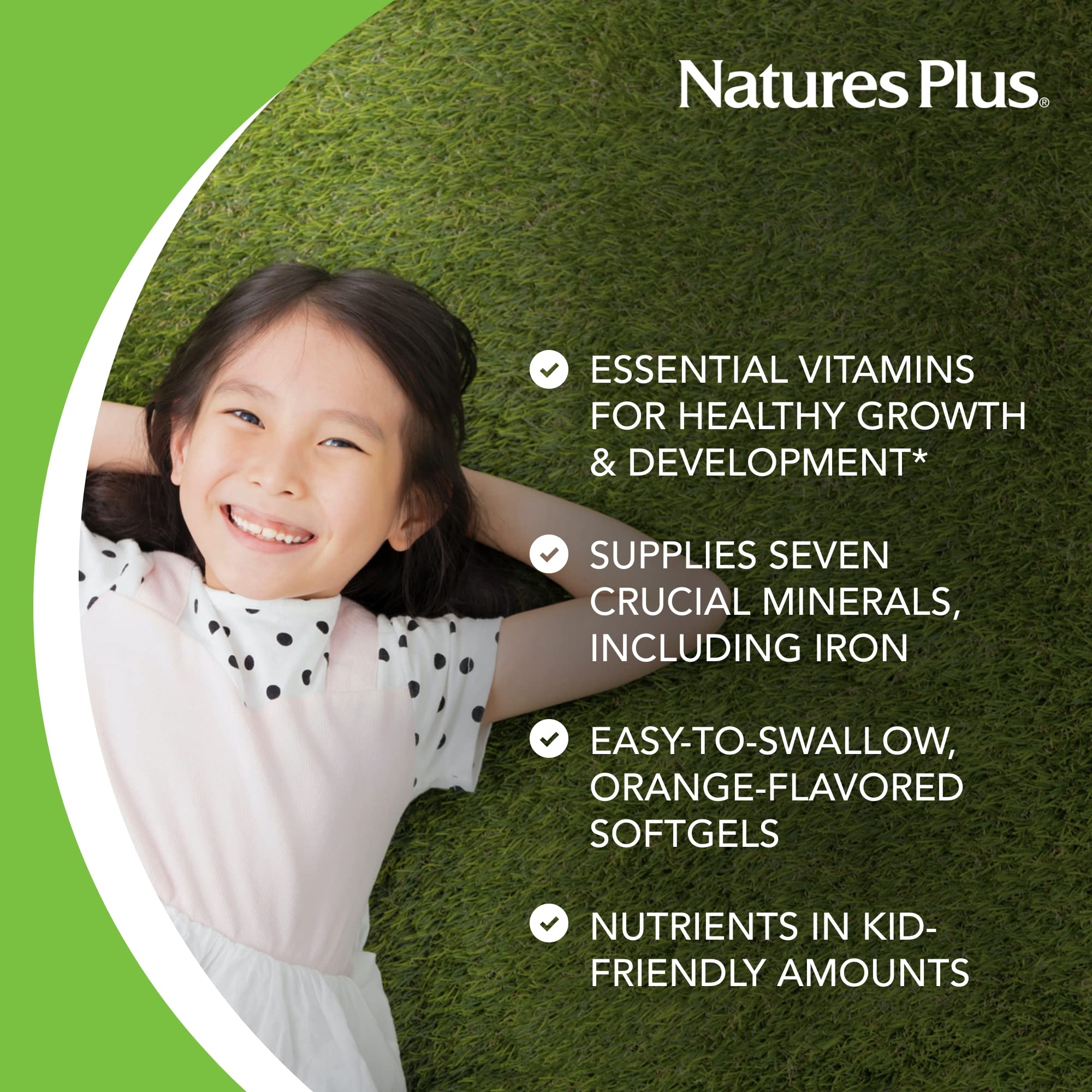 NaturesPlus Children's Vita-Gels Multivitamin – Orange Flavor, Gluten Free, 180 Servings (Pack of 2)