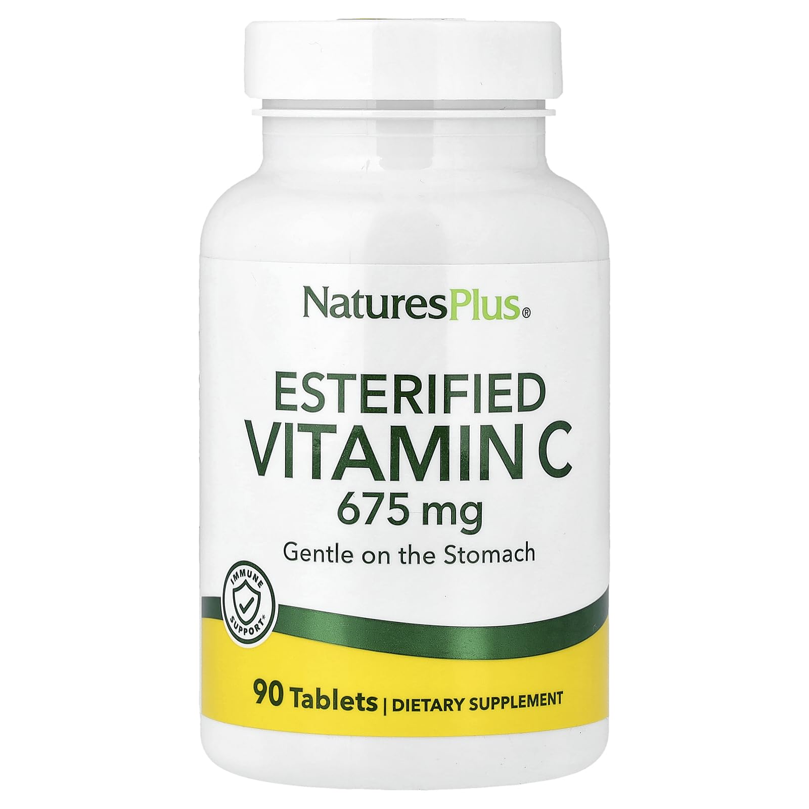 NaturesPlus Esterified Vitamin C 675 mg | 90 Tablets – Gentle on the Stomach, Gluten Free & Vegetarian