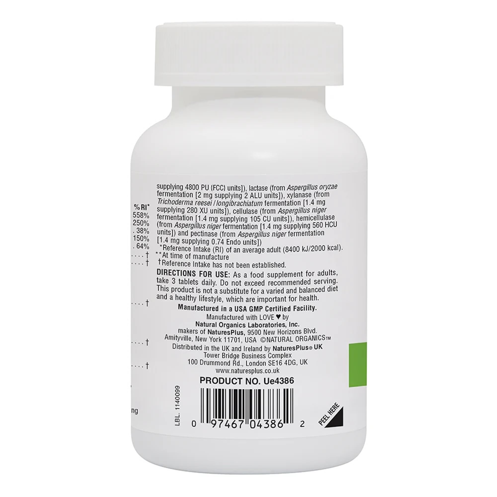 NaturesPlus GI Natural Total Digestive Wellness - 90 Bi-Layered Tablets | Gluten Free | 30 Servings