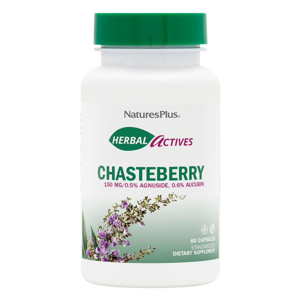 NaturesPlus Herbal Actives Chasteberry - 60 Capsules, Menstrual Health