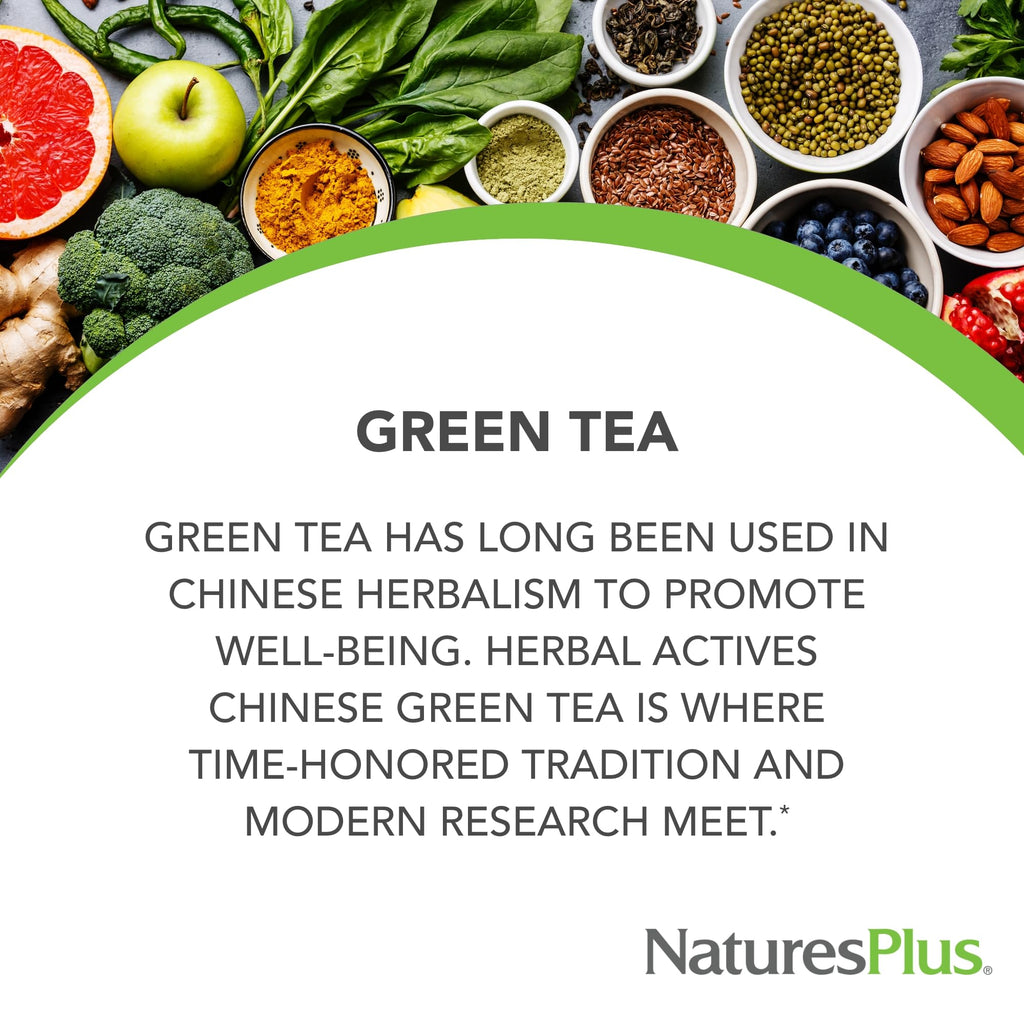 Nature's Plus Herbal Actives Chinese Green Tea - Extended Release 750 mg, 30 Servings