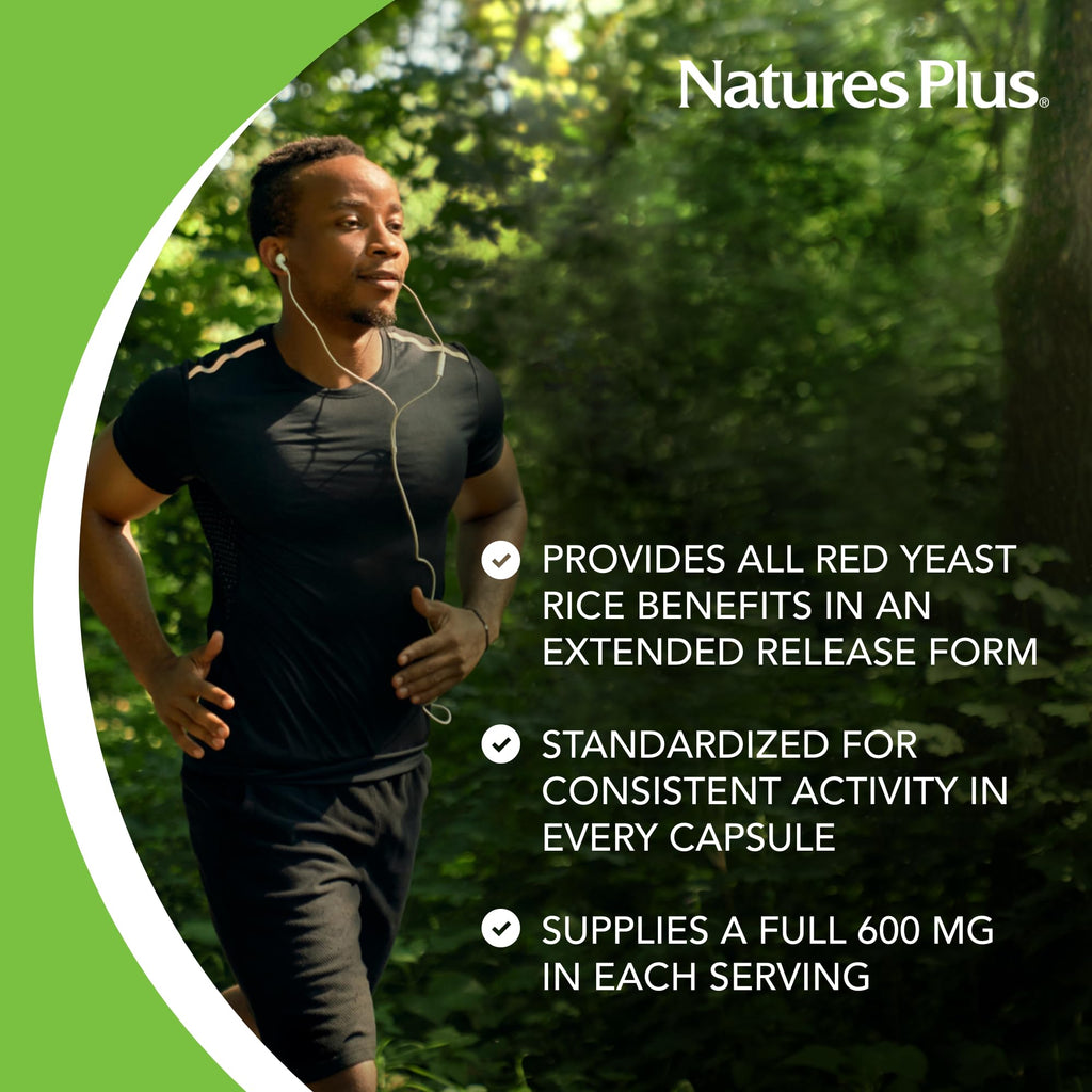 NaturesPlus Herbal Actives Red Yeast Rice Extended Release 600 mg – 3-Pack, 180 Servings – Vegetarian, Gluten Free