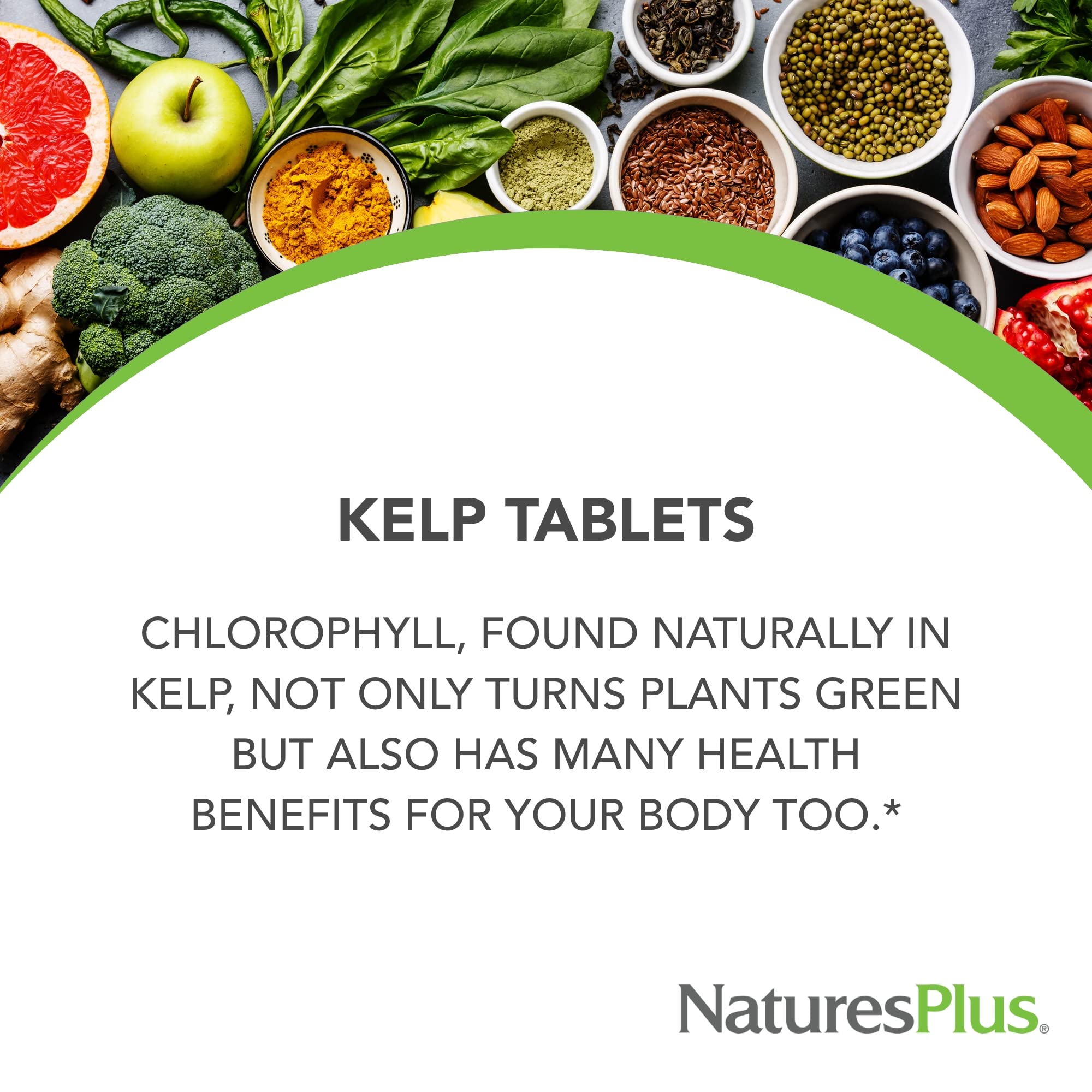NaturesPlus Icelandic Kelp - 150 mcg Iodine, 150 mg Kelp | 300 Tablets