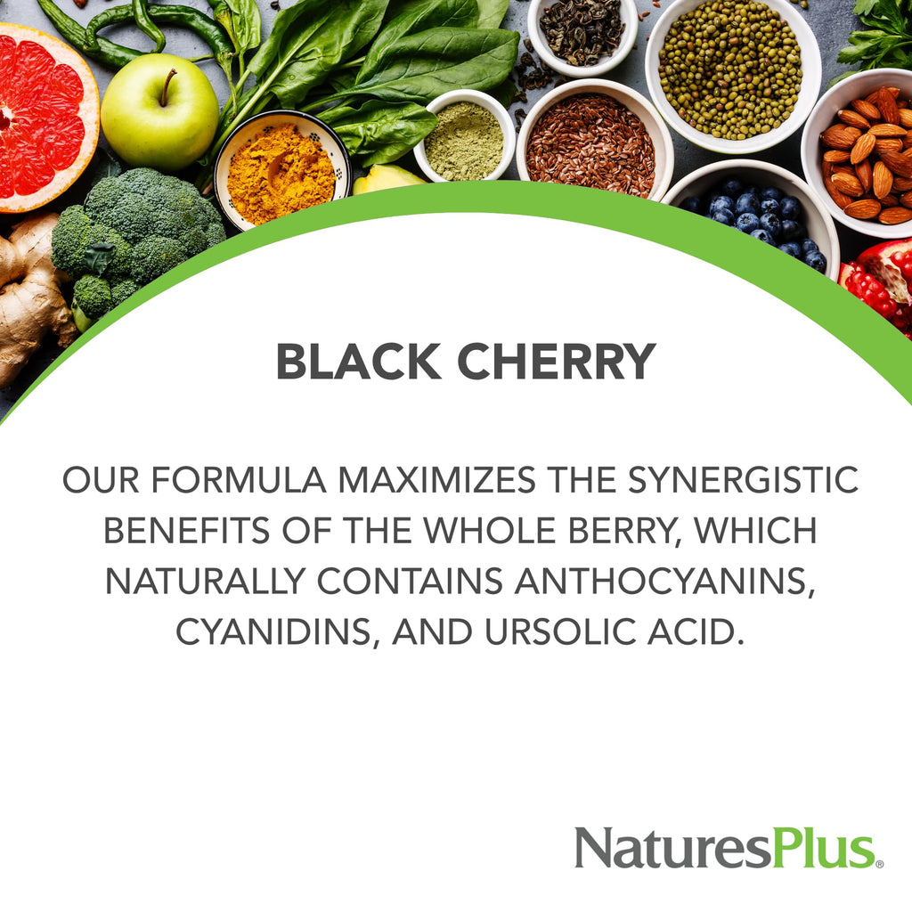 NaturesPlus Herbal Actives Black Cherry - 30 Tablets | Extended-Release Antioxidant Support