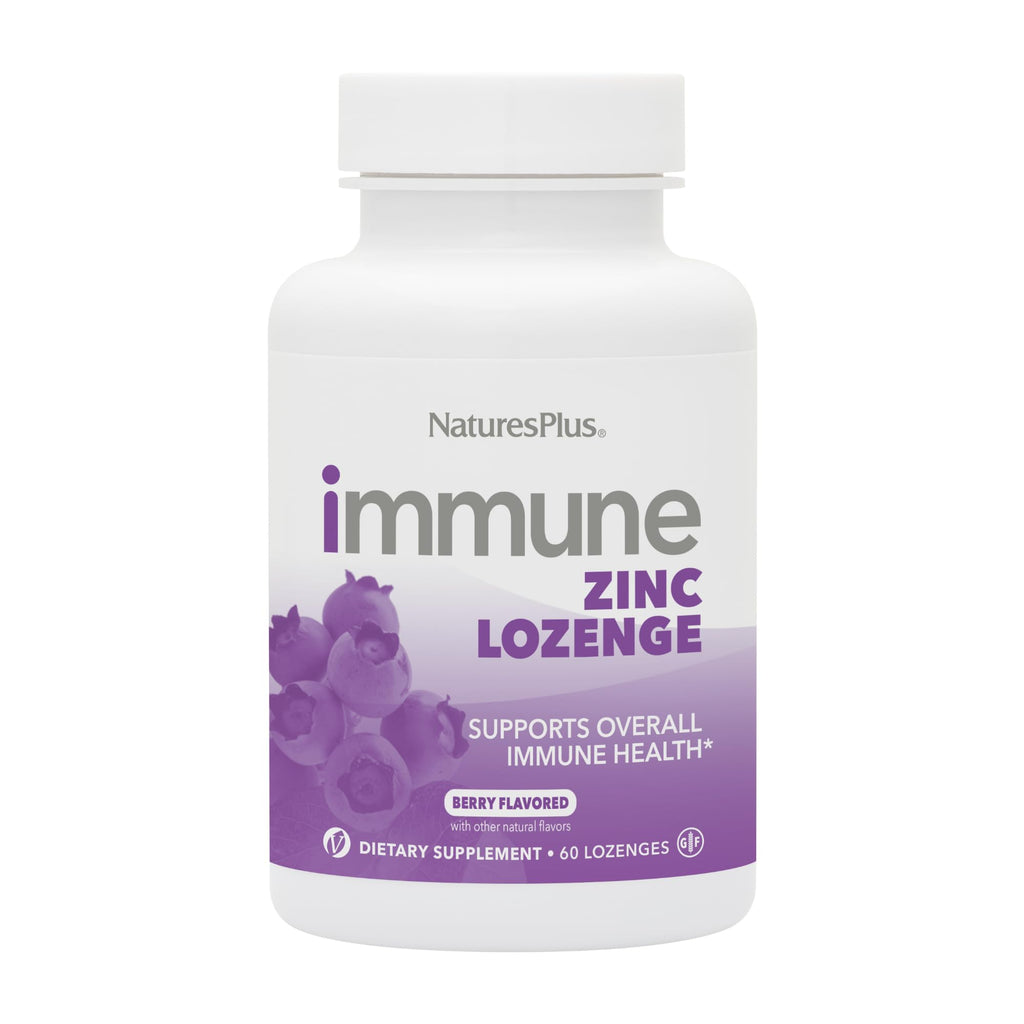 NaturesPlus Immune Zinc Lozenge Berry - 60 Lozenges - Dual-Action Zinc Formula - Vegan & Gluten Free