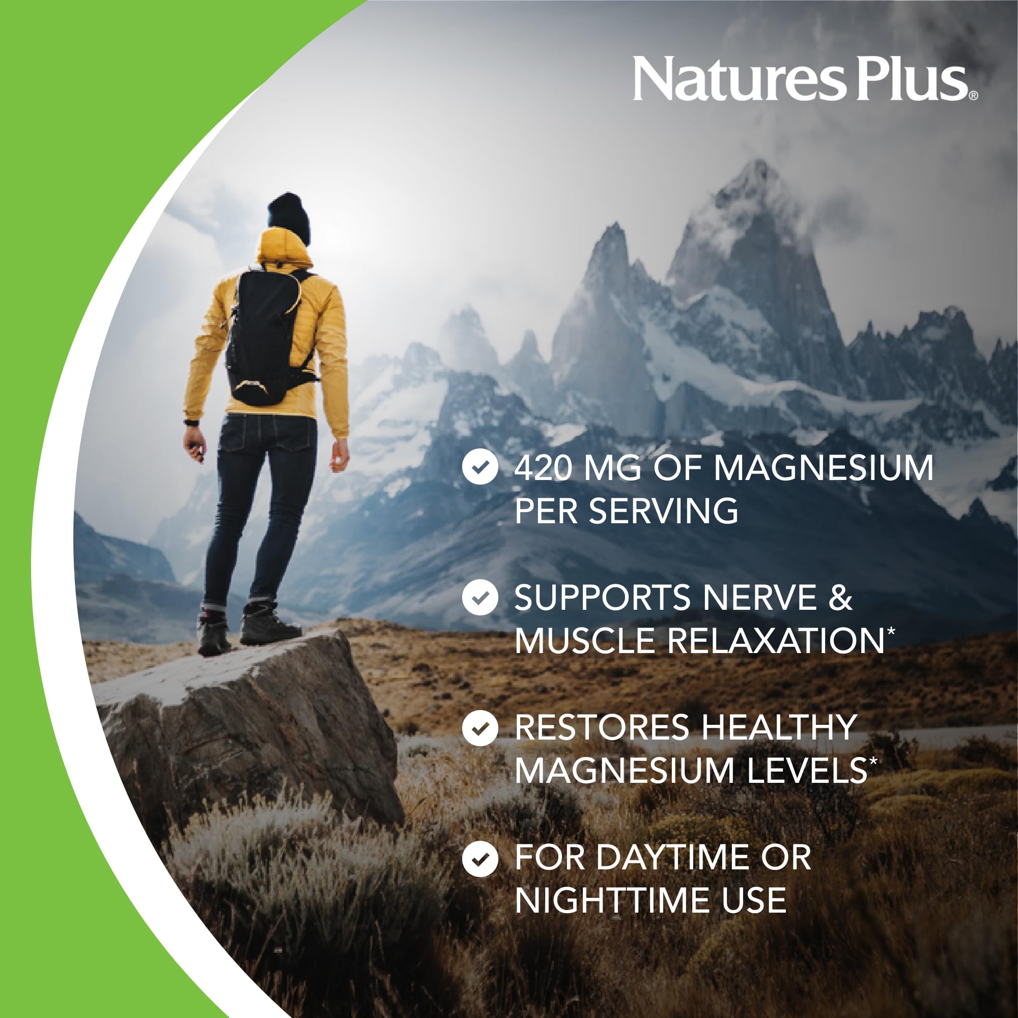 NaturesPlus KalmAssure Magnesium Powder - Orange Flavor | 60 Servings (Non-GMO, Gluten Free, Vegan)