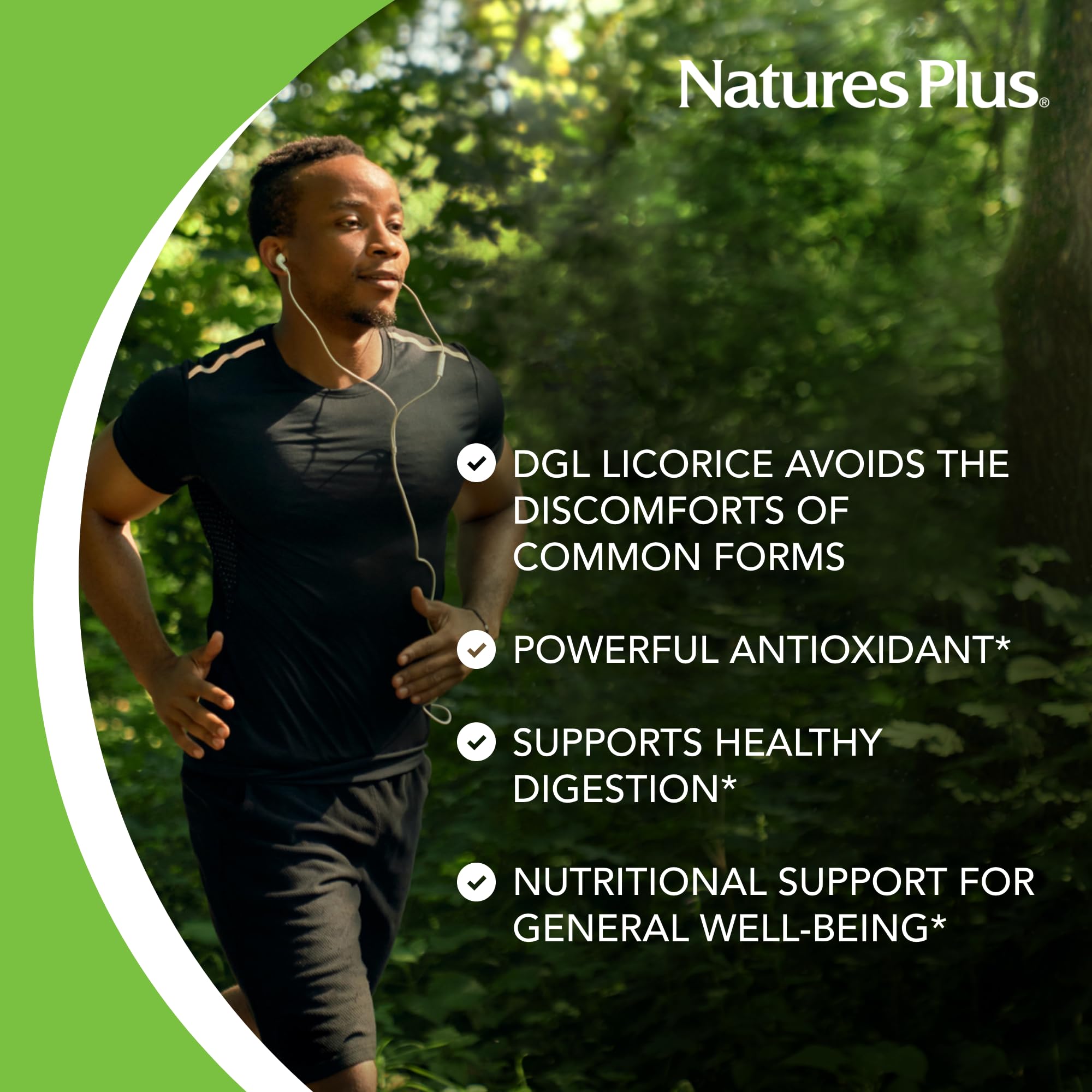 NaturesPlus Herbal Actives Licorice (DGL) 500 mg — 60 Veg Capsules (Pack of 4) | Supports Digestion