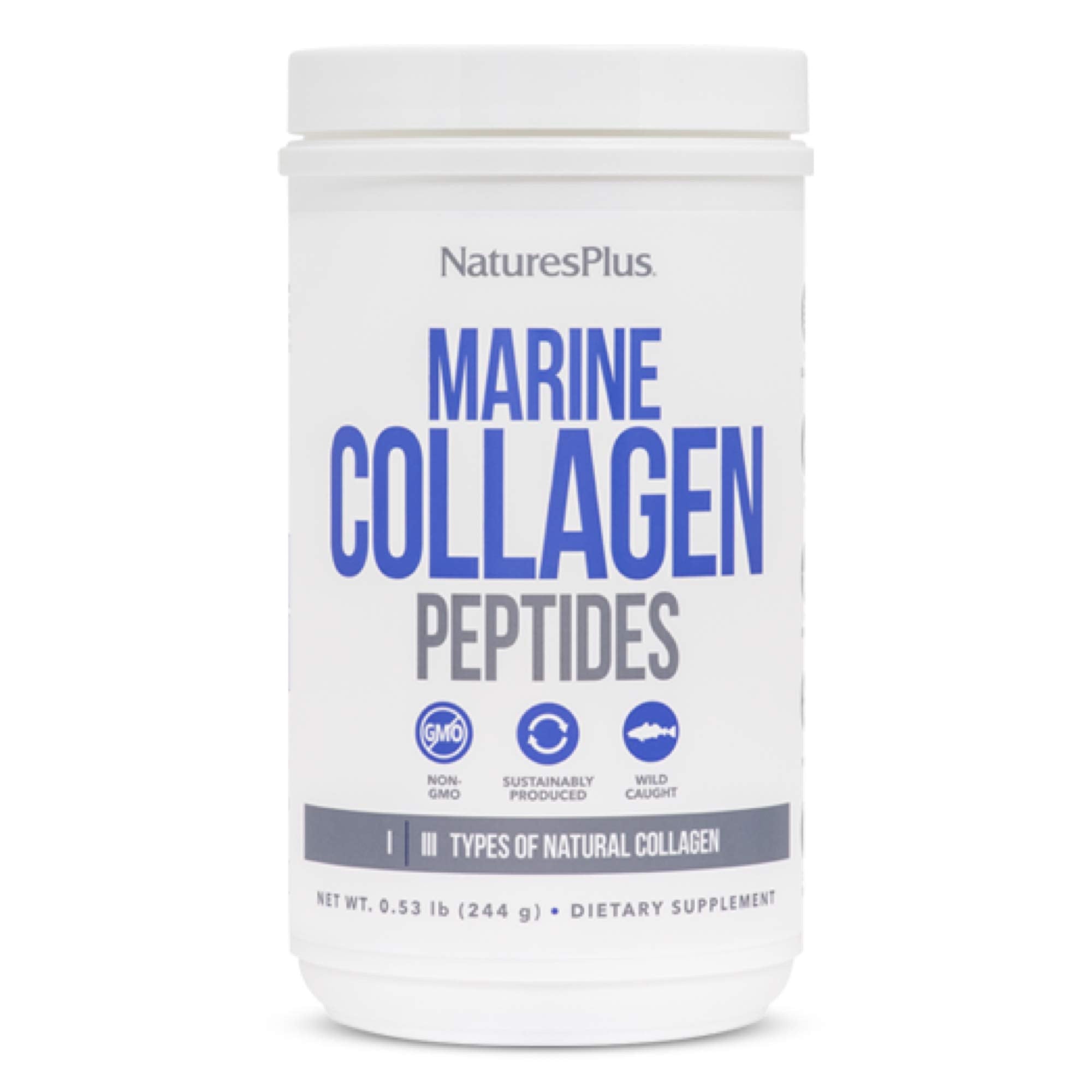 NaturesPlus Marine Collagen Peptides Unflavored — 0.54 lb | Hair, Skin, Nails & Joints