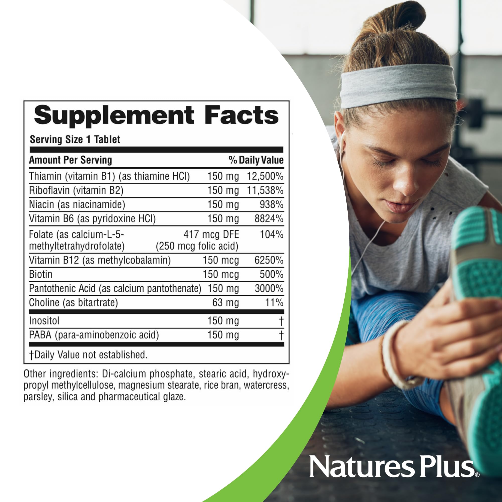 NaturesPlus Mega B-150 B-Complex (2-Pack, 180 Servings) - Sustained Release, Vegetarian, Gluten-Free