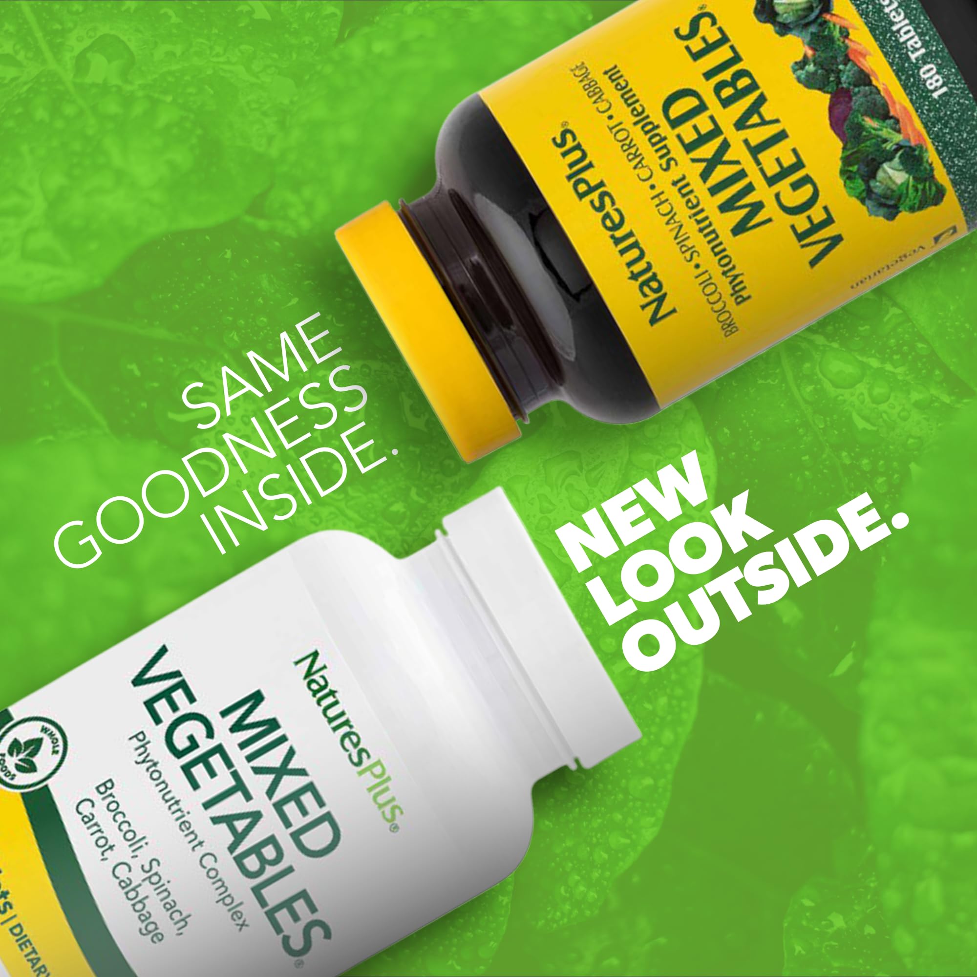 NaturesPlus Mixed Vegetables - 360 Tablets (120 Servings) | Gluten Free | Broccoli, Spinach, Carrot & Cabbage