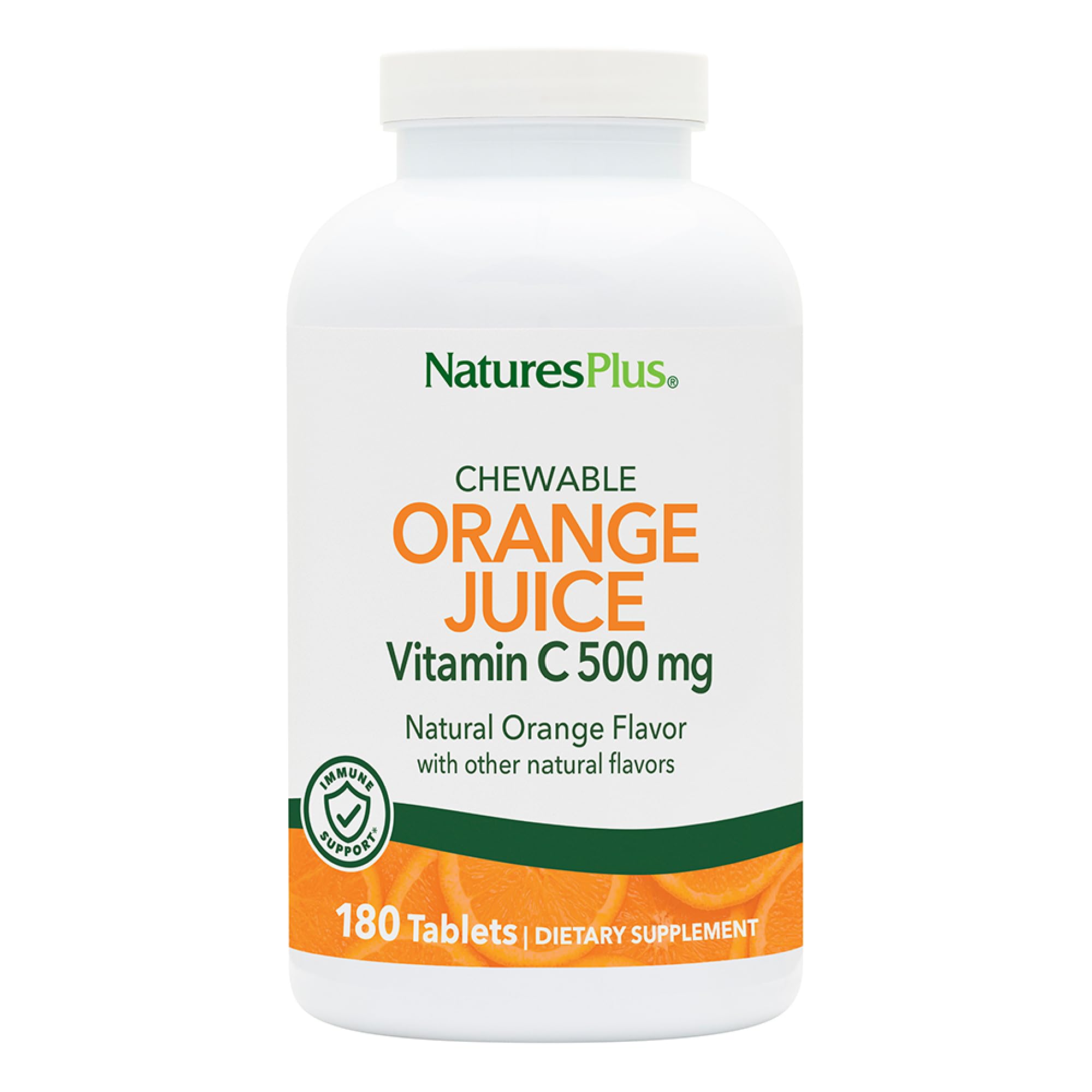 NaturesPlus Orange Juice Vitamin C 500 mg - 360 Servings (2-Pack) - Gentle on Stomach, Vegan, Gluten Free, Immune Support