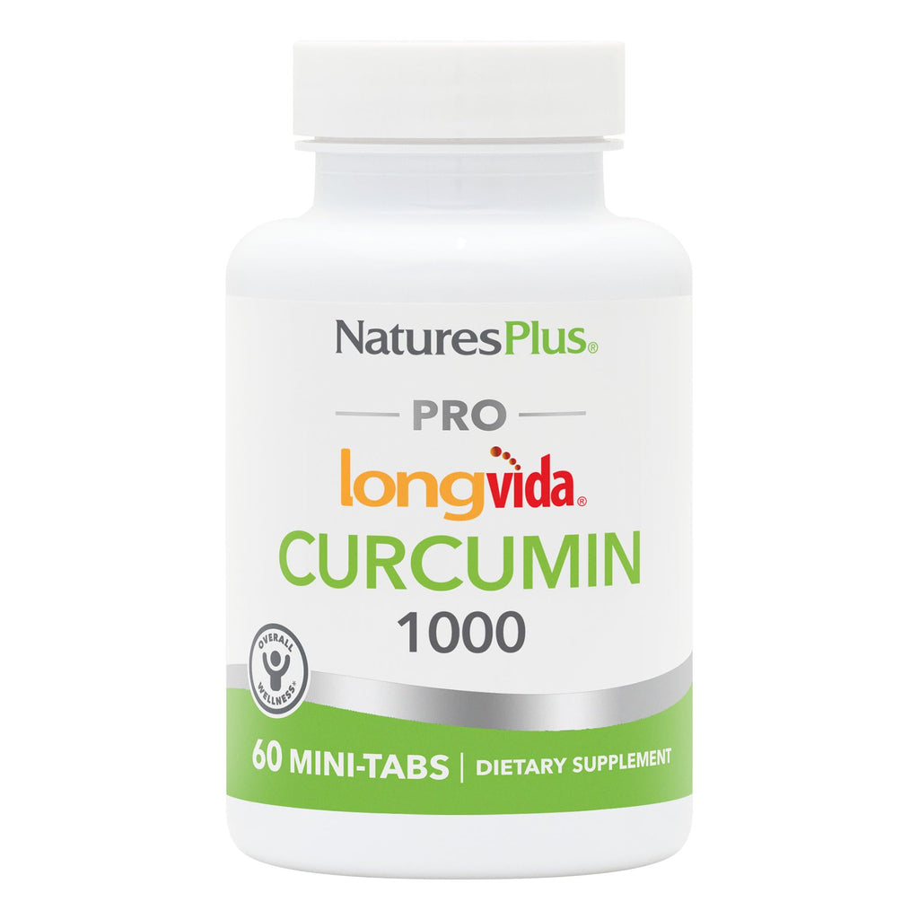 NaturesPlus PRO Longvida Curcumin 1000 mg - 60 Mini-Tabs, 30 Servings - Non-GMO, Vegan