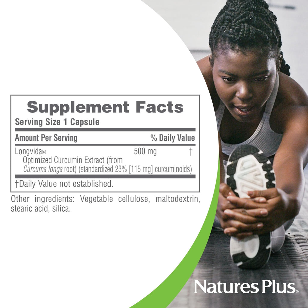 NaturesPlus PRO Longvida Curcumin 500 mg - 60 Capsules | Non-GMO, Vegan & Gluten Free