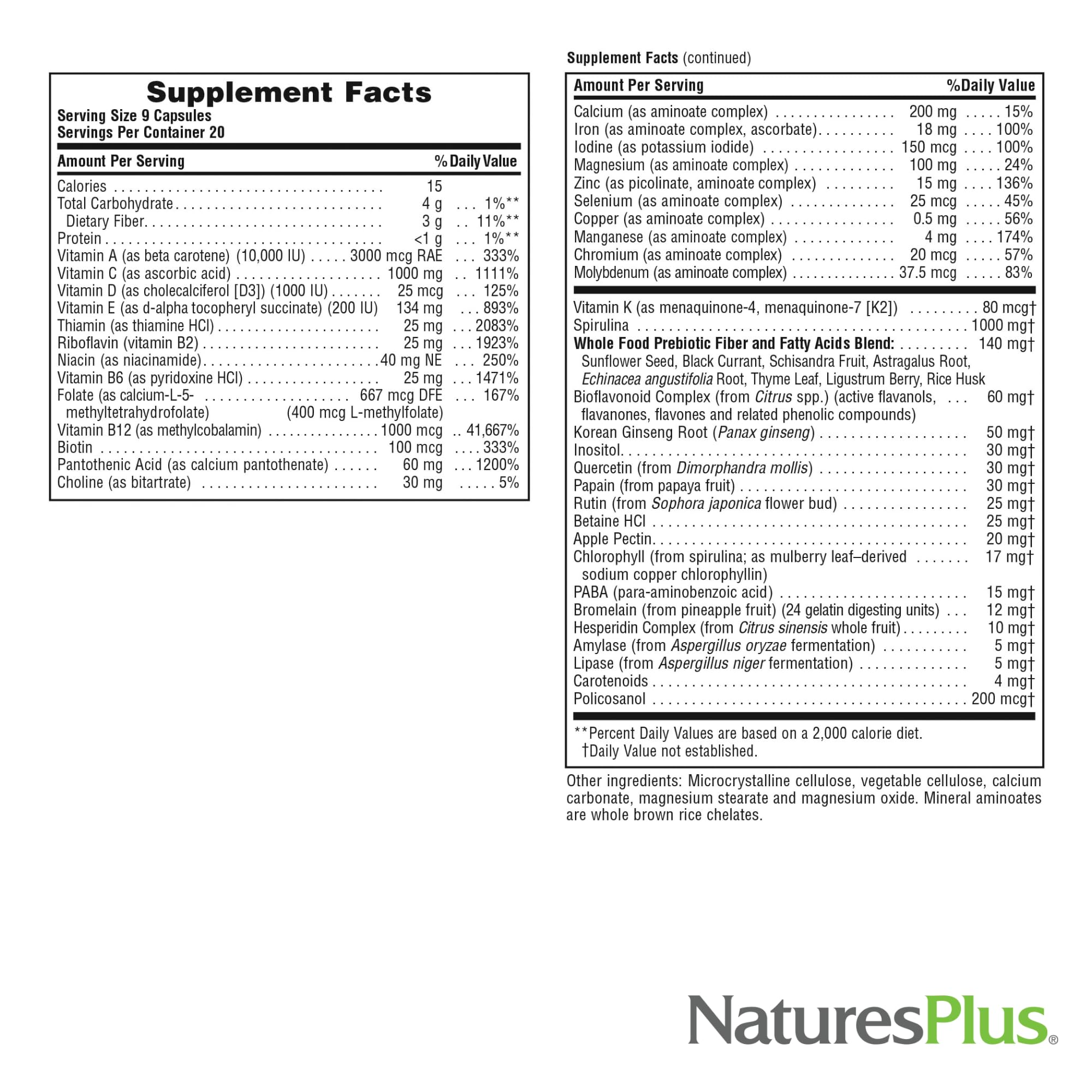 NaturesPlus Source of Life 3-Pack - 180 Tablets Multivitamin & Mineral