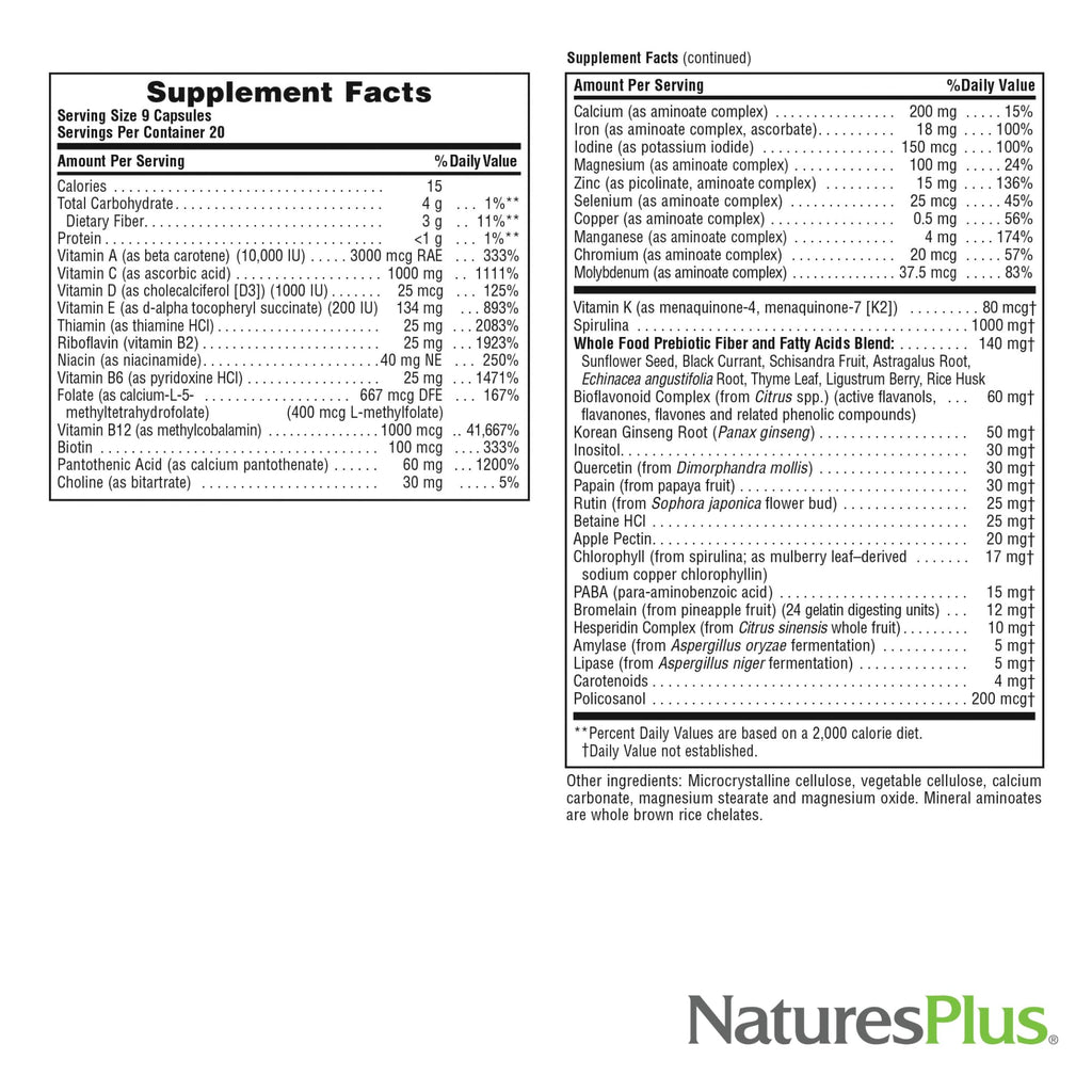 NaturesPlus Source of Life 3-Pack - 180 Tablets Multivitamin & Mineral