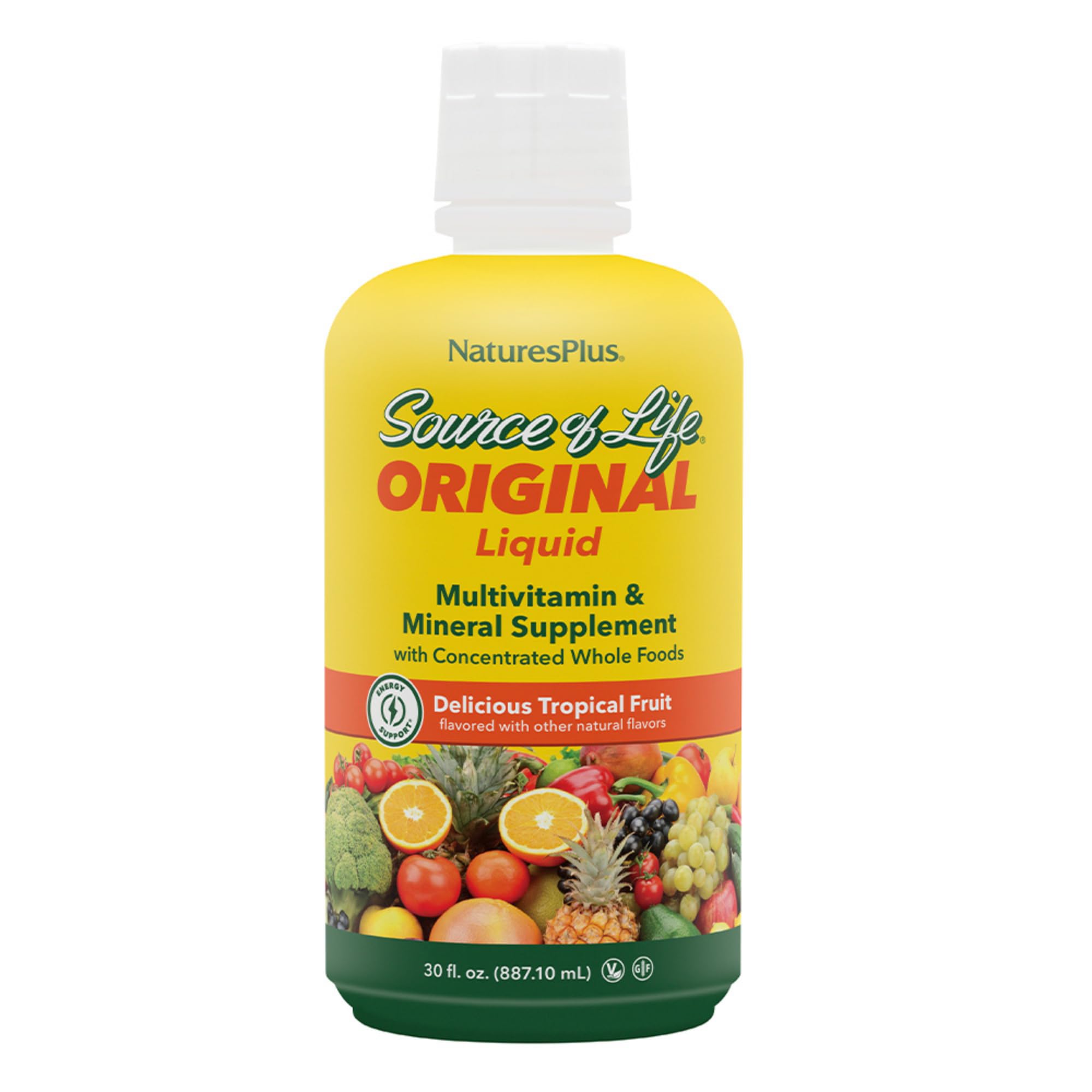 NaturesPlus Source of Life Liquid Tropical Fruit – Pack of 2, 60 Servings, Gluten Free & Vegetarian