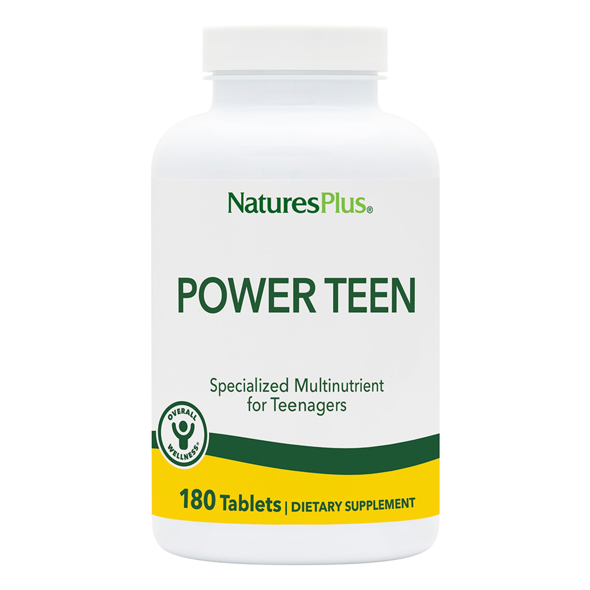 NaturesPlus Source of Life Power Teen - 180 Veg Tablets | Teen Multivitamin & Minerals | Gluten-Free