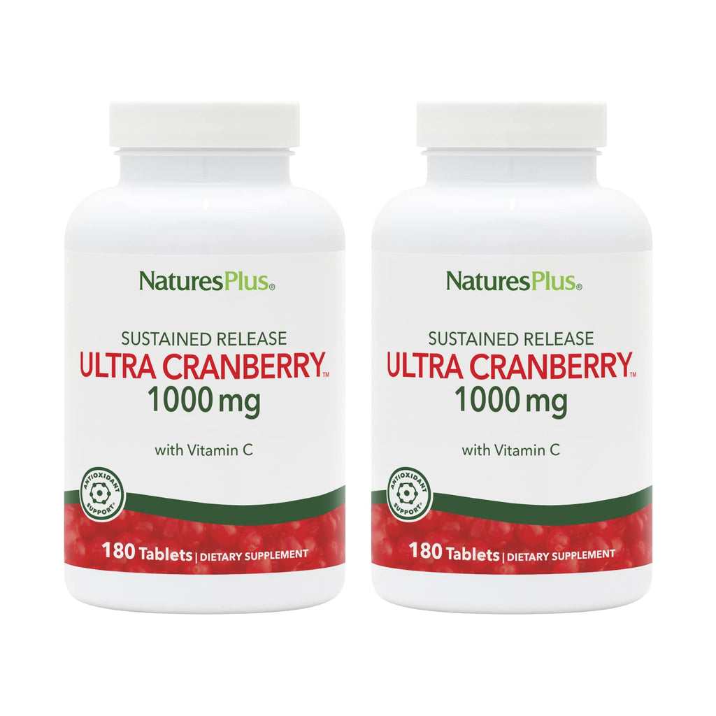NaturesPlus Ultra Cranberry 1000-180 Sustained Release Tablets – Pack of 2, 180 Servings, Supports a Healthy Urinary Tract