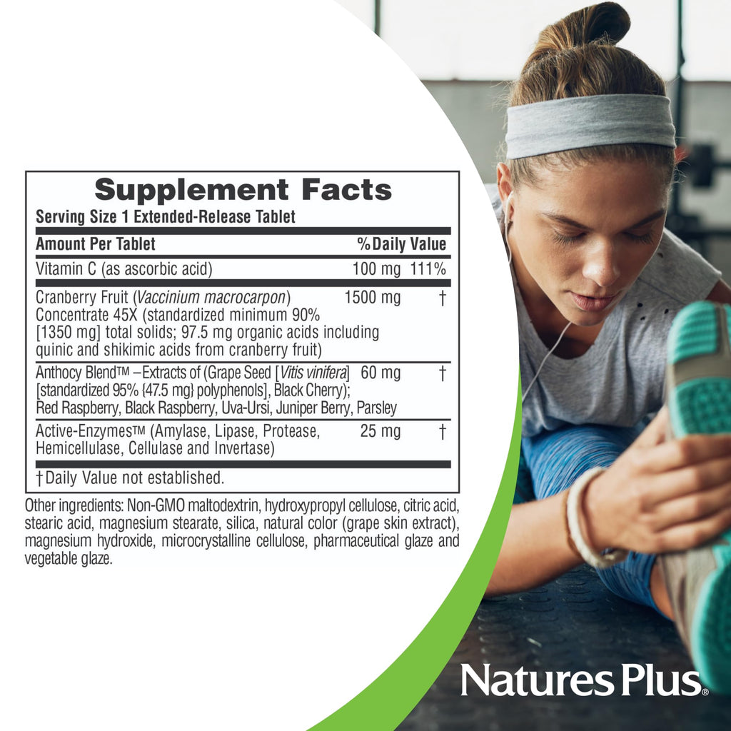 NaturesPlus Herbal Actives Ultra Cranberry 1500 – Urinary Tract Support (Vegetarian, Gluten Free)