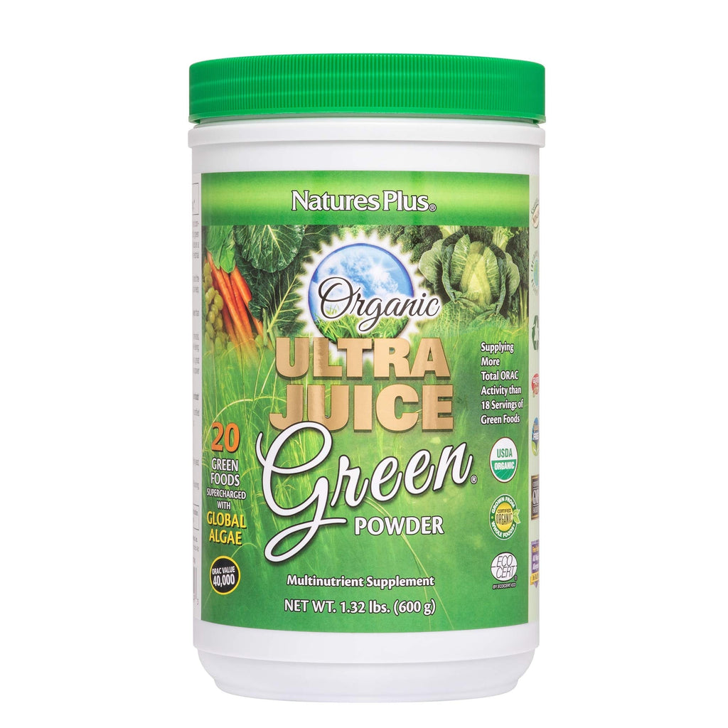 NaturesPlus Ultra Juice Green Powder – Organic Greens, 60 Servings