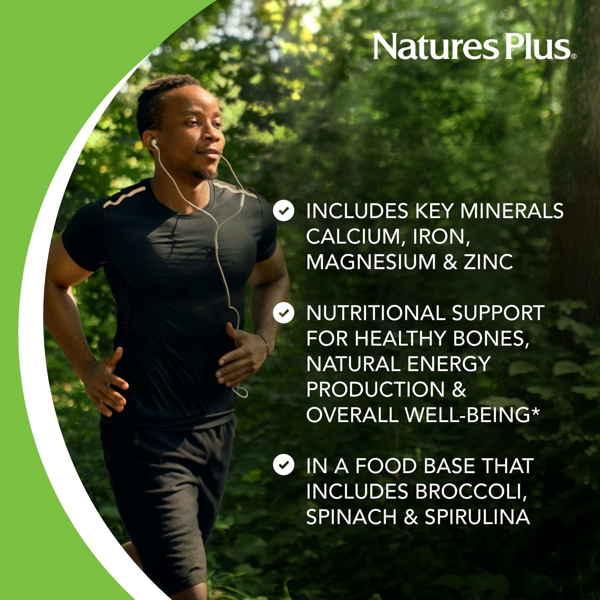 NaturesPlus Ultra-Mins – 180 Tablets | Multi Mineral Complex (Calcium, Iron, Magnesium & Zinc) – Vegan & Gluten Free