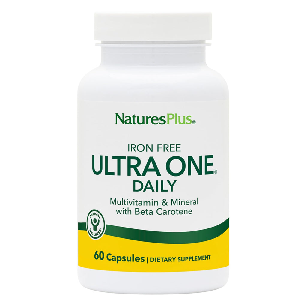 NaturesPlus Ultra One Daily Iron Free - 60 Fast-Acting Capsules | Vegan Multivitamin