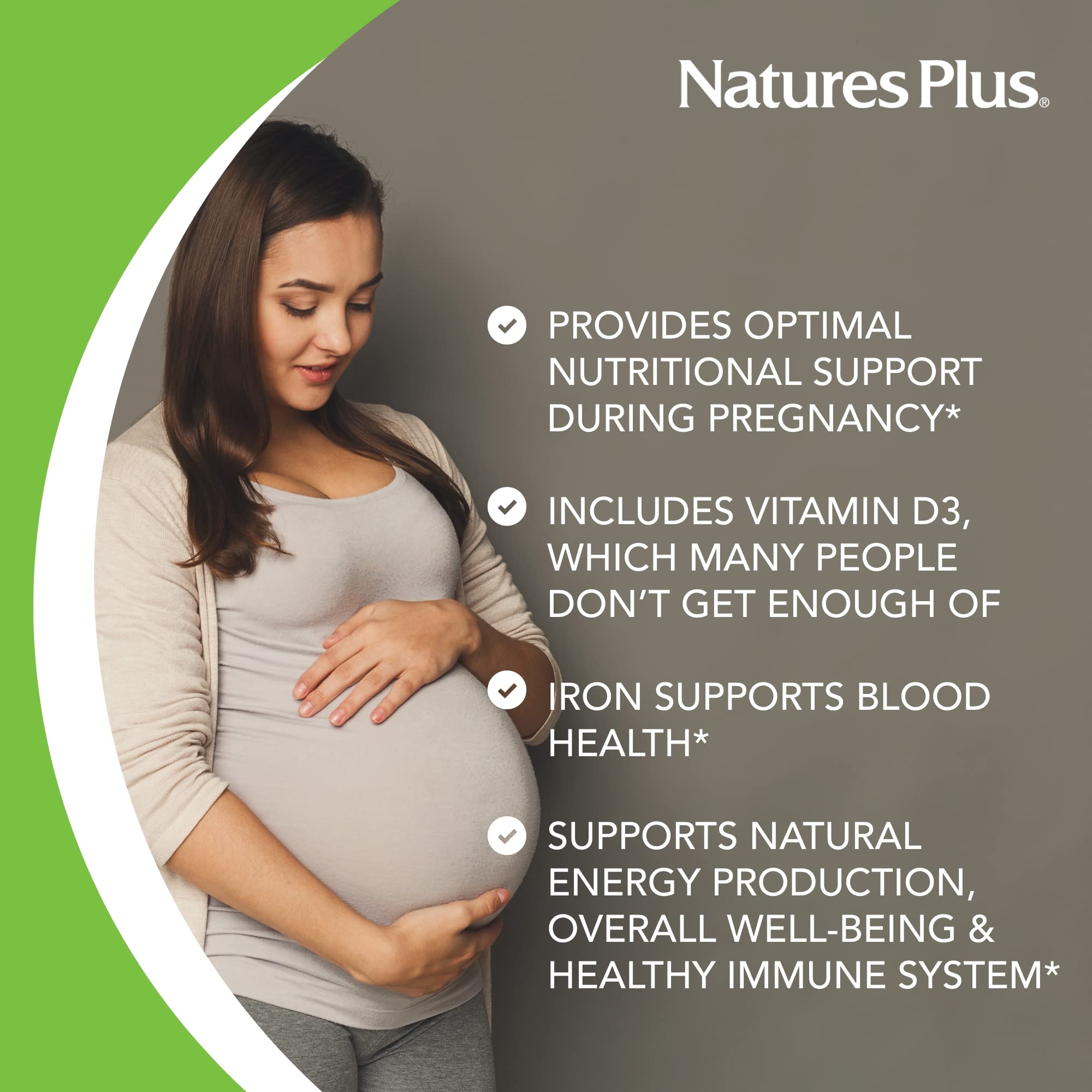 NaturesPlus Ultra Prenatal Multivitamin - 800 mcg Folate | 90 Vegetarian Tablets | Gluten-Free