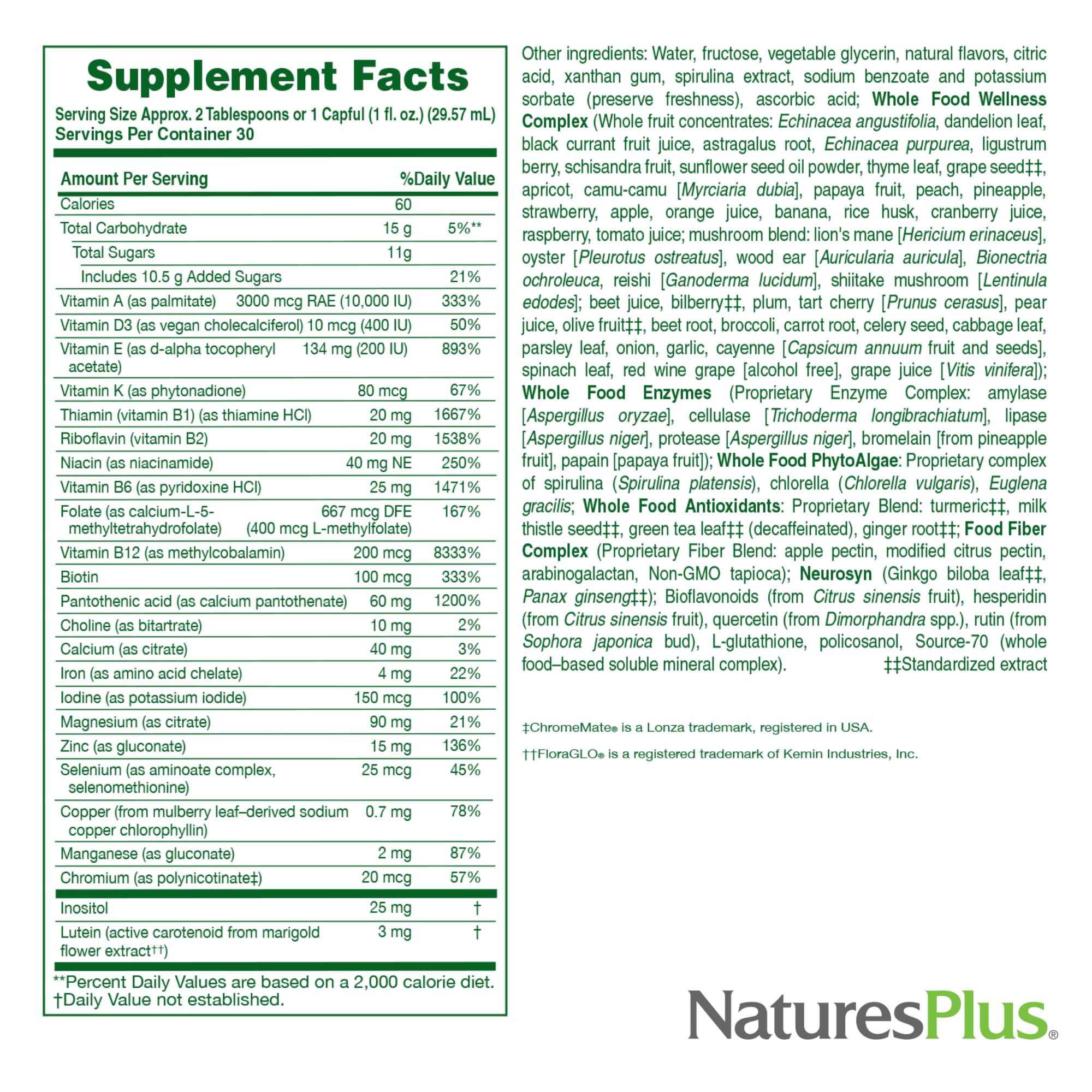 NaturesPlus Ultra Source of Life Liquid Mango Pineapple – Multivitamin with D3 & Lutein | Gluten Free & Vegetarian