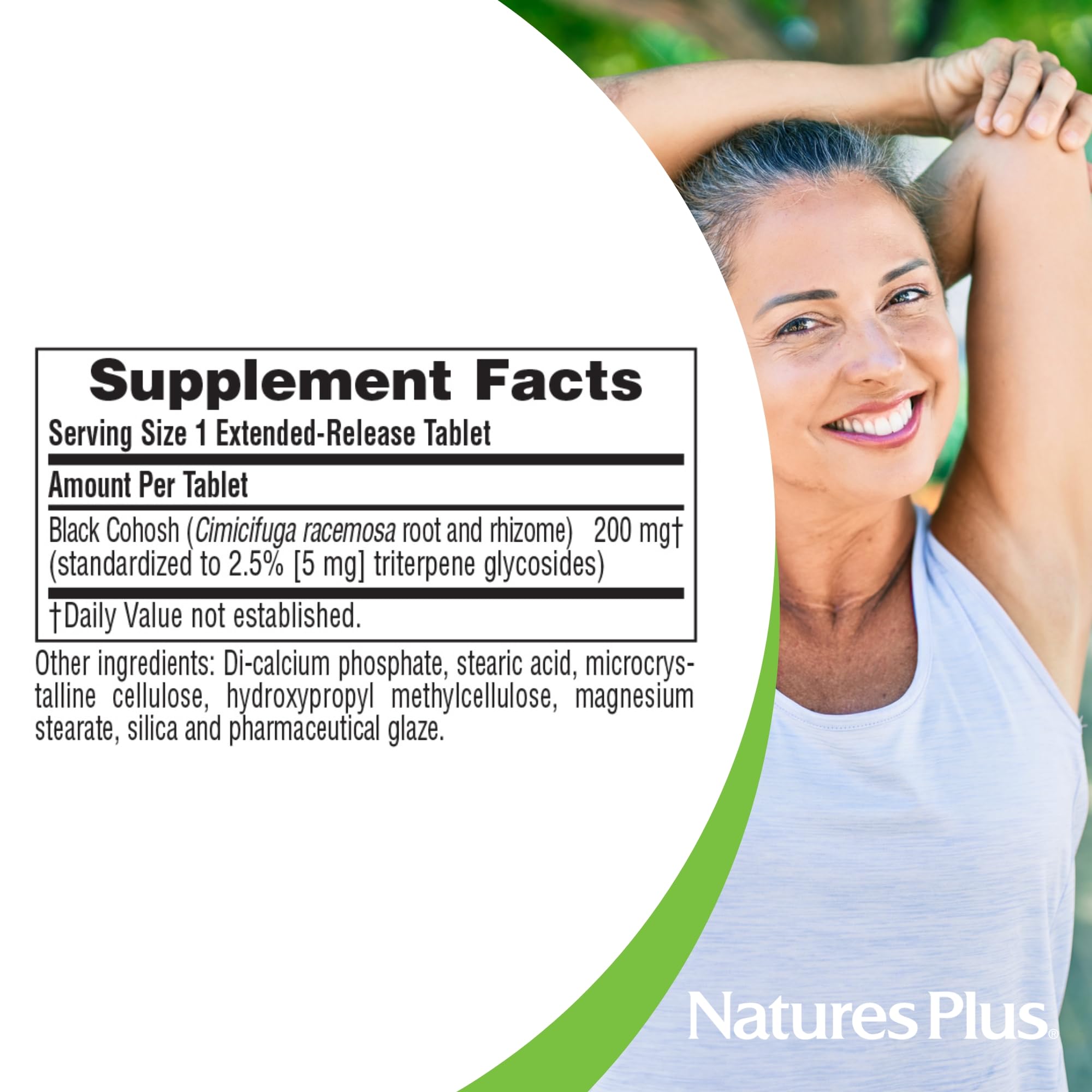 NaturesPlus Herbal Actives Black Cohosh - 30 Tablets | Menopause Support, Vegetarian & Gluten Free