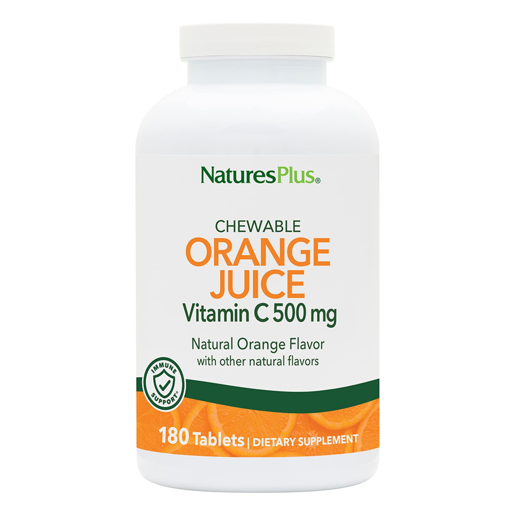 NaturesPlus Vitamin C 500 mg Chewable (180 Tablets) | Immune Support