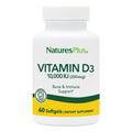 NaturesPlus Vitamin D3 10,000 IU - 60 Softgels | Bone Health & Immune Support | Gluten-Free