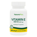 NaturesPlus Vitamin E 400 IU D-Tocopherol – 60 Softgels | Gluten-Free, Vegetarian