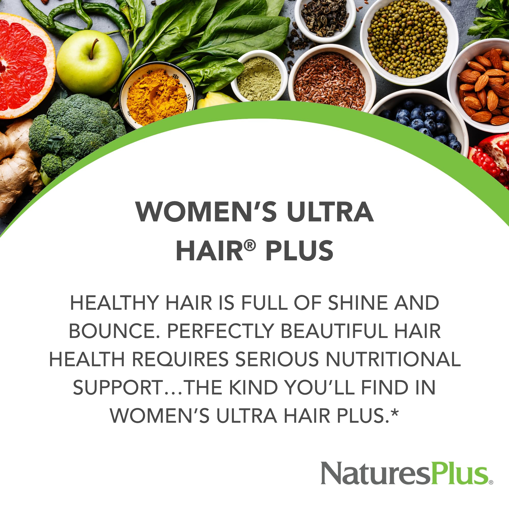 NaturesPlus Womens Ultra Hair Plus – 60 Sustained Release Tablets (Pack of 2) Gluten Free Hair Support