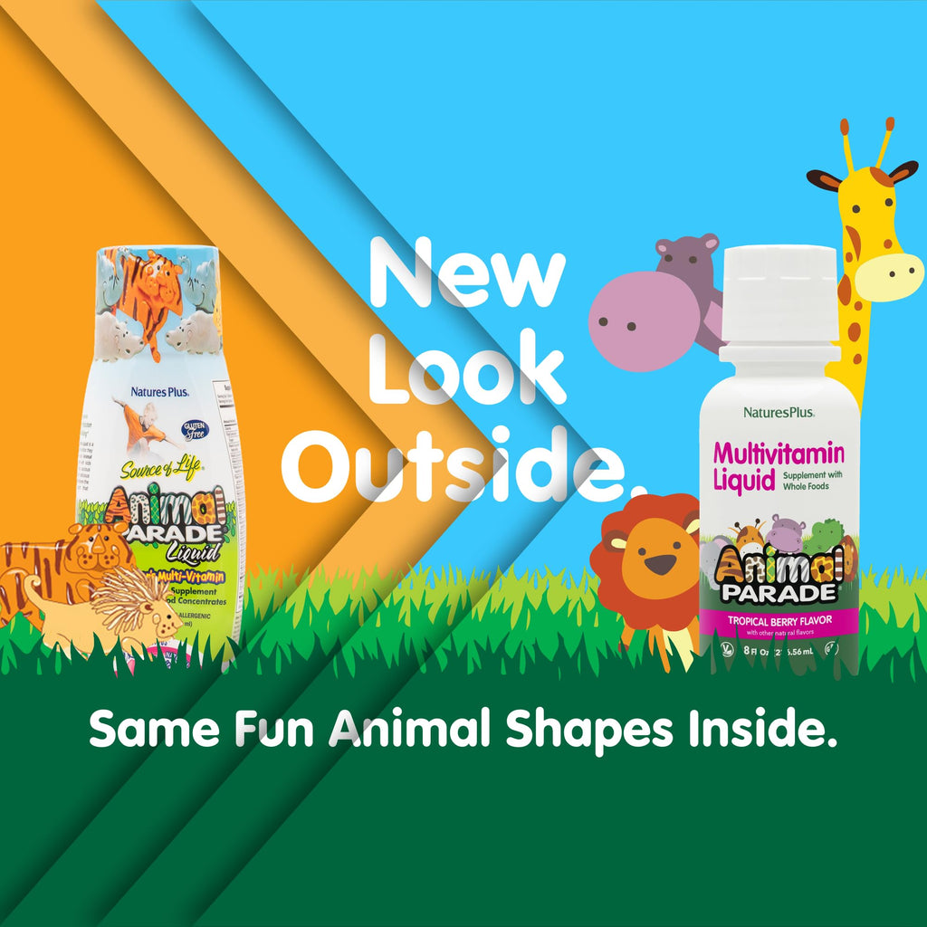 NaturesPlus Animal Parade Kids Liquid Multivitamin - Tropical Berry, 8 oz