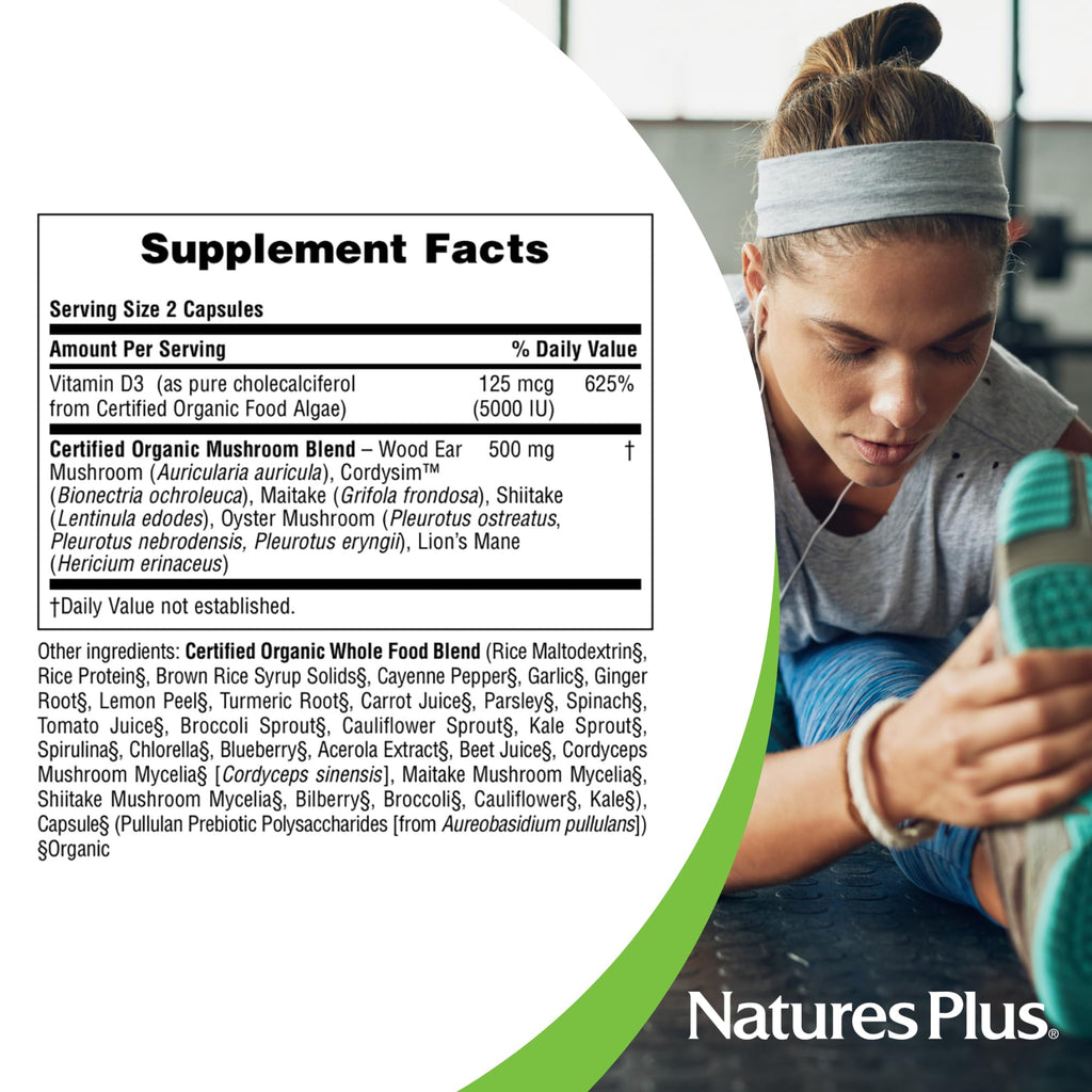 NaturesPlus Source of Life Garden Vitamin D3 5000 IU – 60 Vegan Capsules | Organic Plant-Based, Gluten-Free