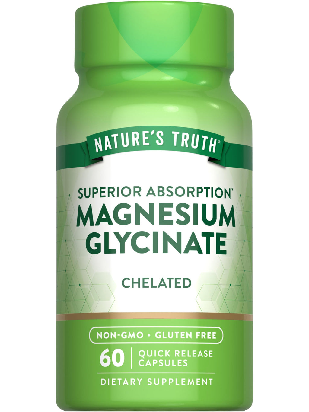 Nature's Truth Magnesium Glycinate 200mg – 60 Count | Non-GMO, Gluten Free