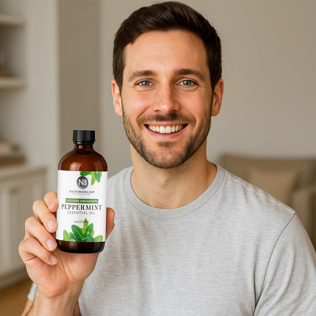 NaturoBliss Peppermint Essential Oil 4 oz | 100% Pure & Therapeutic Grade
