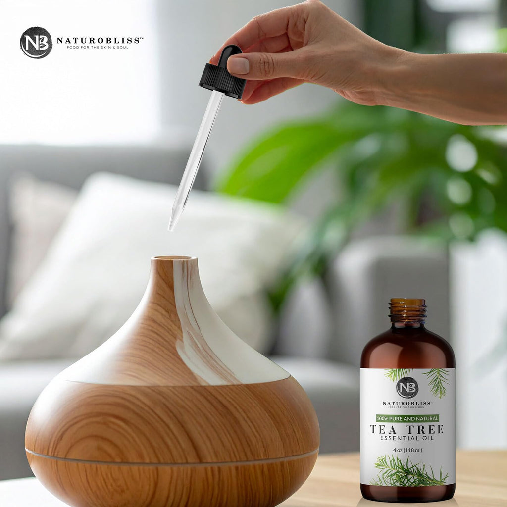 NaturoBliss Tea Tree Essential Oil – 4 oz / 120 ml – Therapeutic Grade, Pure & Undiluted