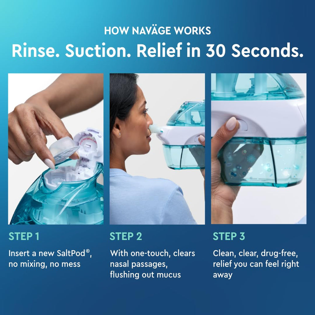 Navage Deluxe Bundle Nasal Irrigation System – SaltPods & Travel Kit